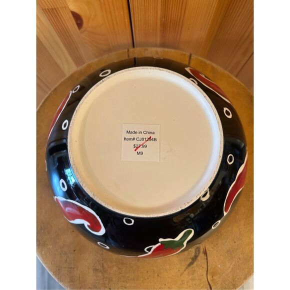 Large Chili Pepper Motif Salad Bowl (8477) - Picture 7 of 8